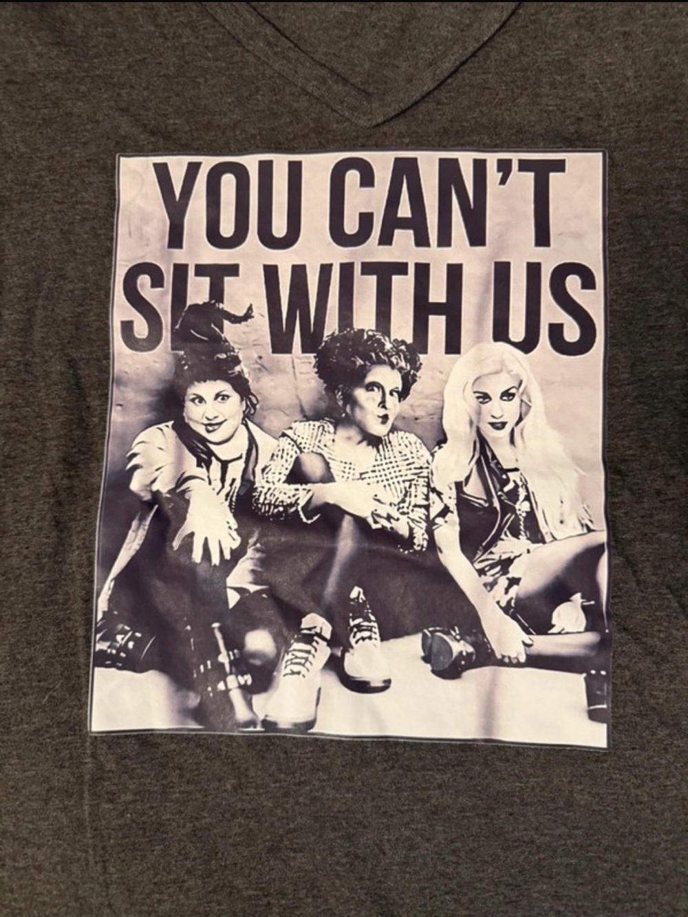 Women’s XL Hocus Pocus “You Can’t Sit With Us” Graphic V-Neck Tee